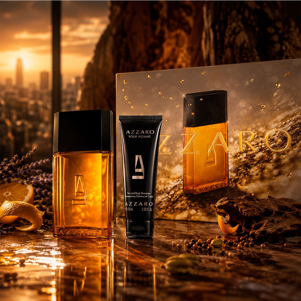 Kit Azzaro Pour Homme Masculino Eau de Toilette 100ml + Shampoo 75ml