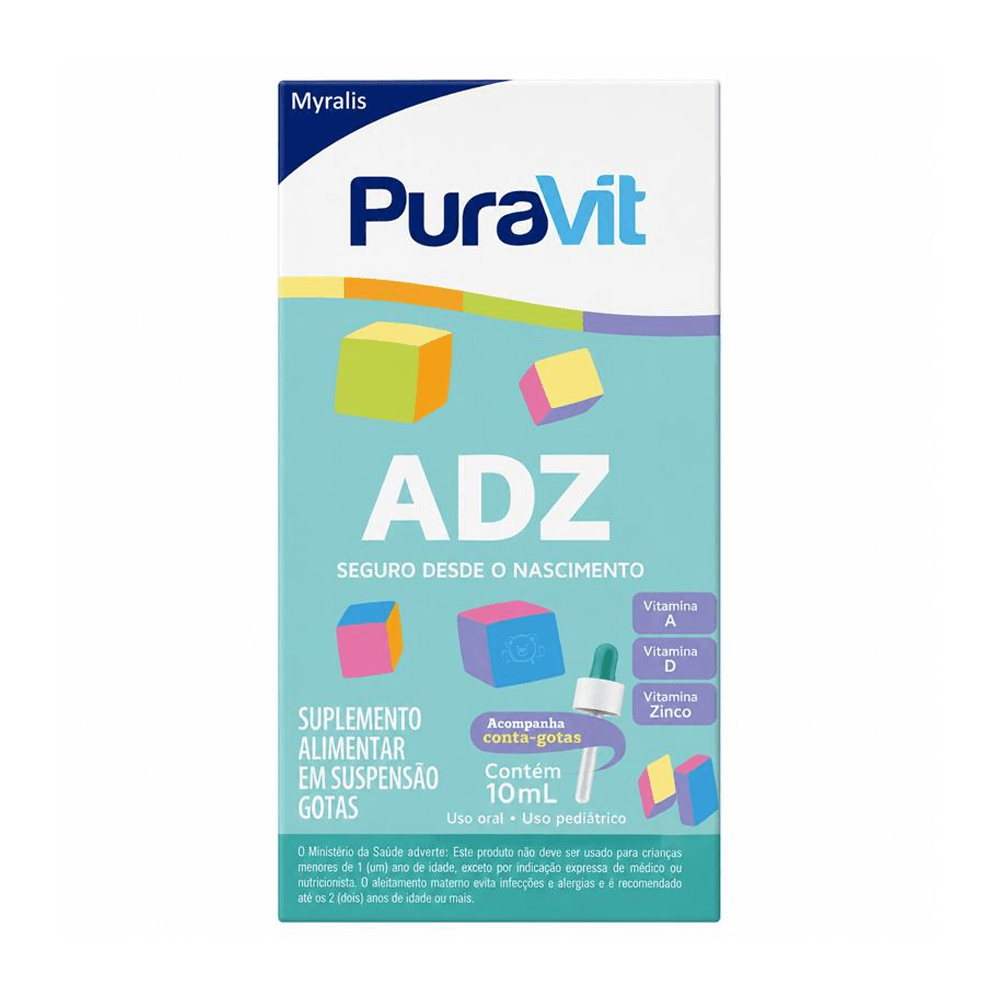 Vitamina Infantil Em Gostas Adz Puravit 10ml