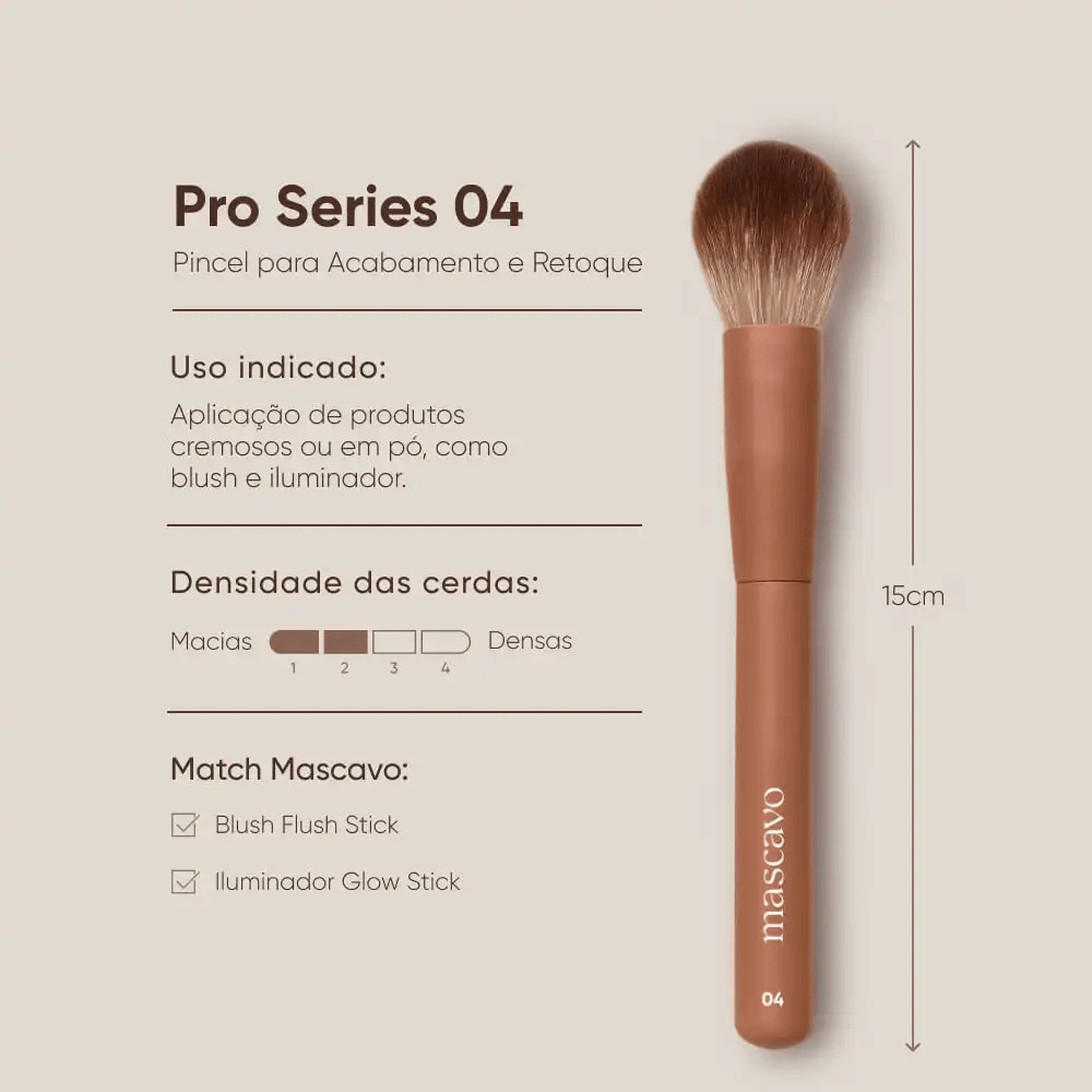 Pincel Mascavo Pro Series Modelo 04 Para Acabamento e Retoque
