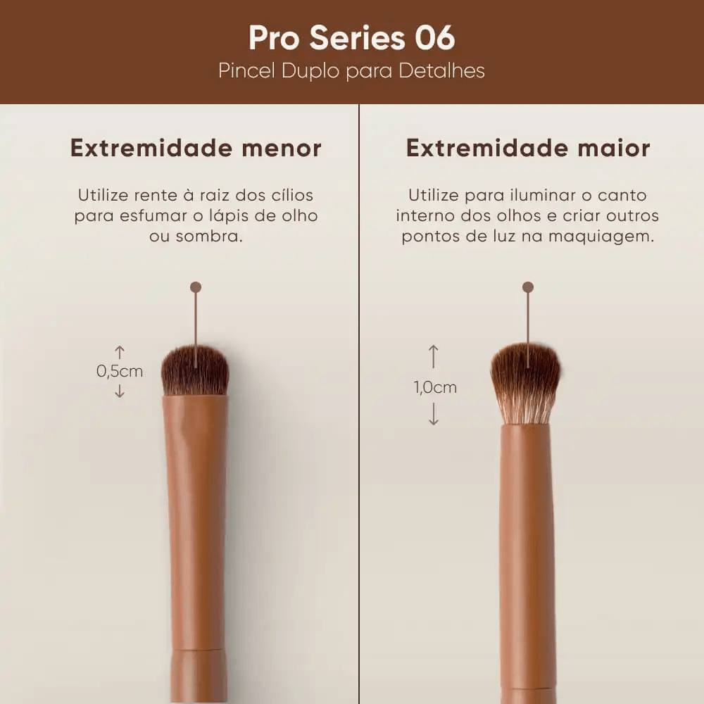 Pincel Mascavo Pro Series Modelo 06 Duplo para Detalhes