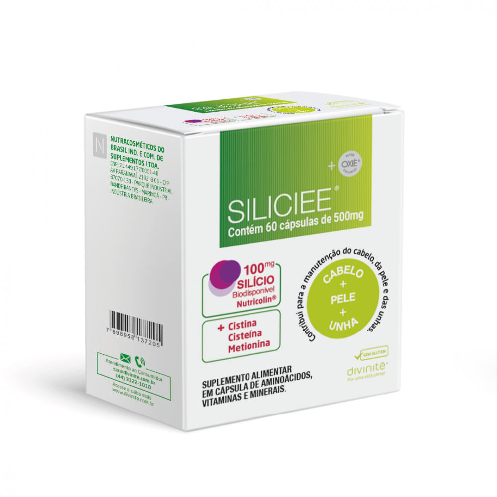 Suplemento Alimentar Em Cápsulas Siliciee Divinitè 60 Cápsulas