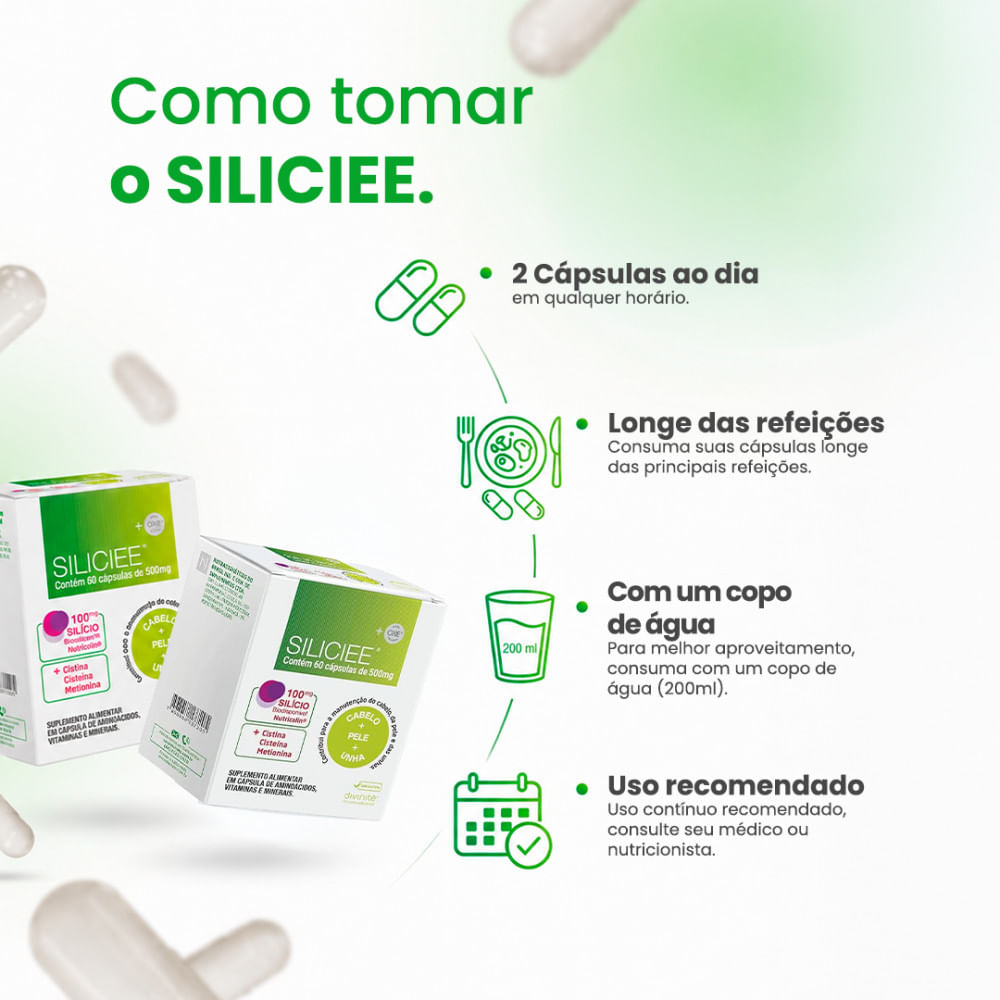 Suplemento Alimentar Em Cápsulas Siliciee Divinitè 60 Cápsulas