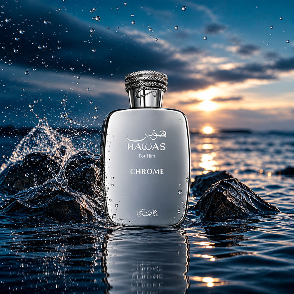 Perfume Árabe Masculino Hawas Chrome For Him Eau de Parfum Rasasi 100ml
