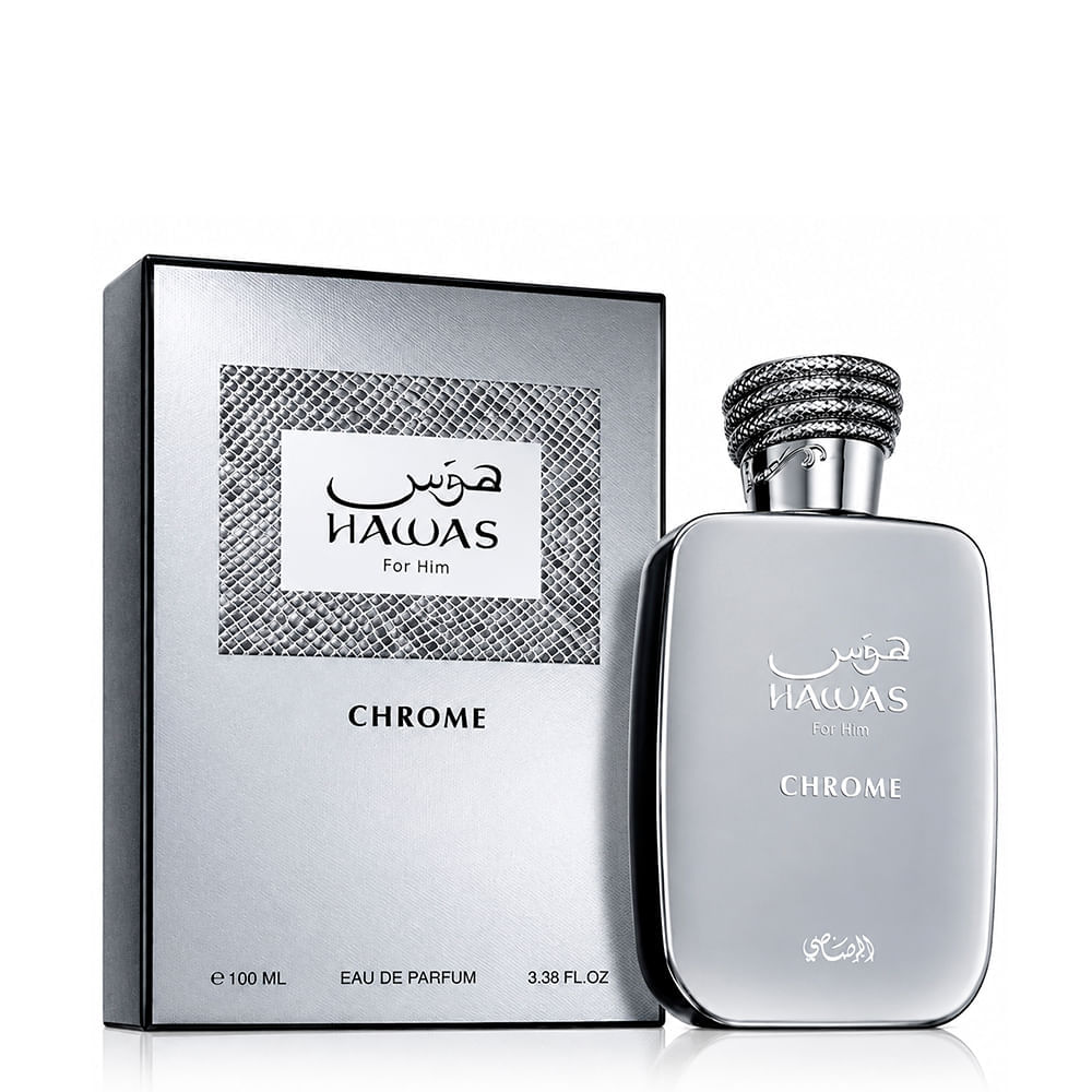 Perfume Árabe Masculino Hawas Chrome For Him Eau de Parfum Rasasi 100ml