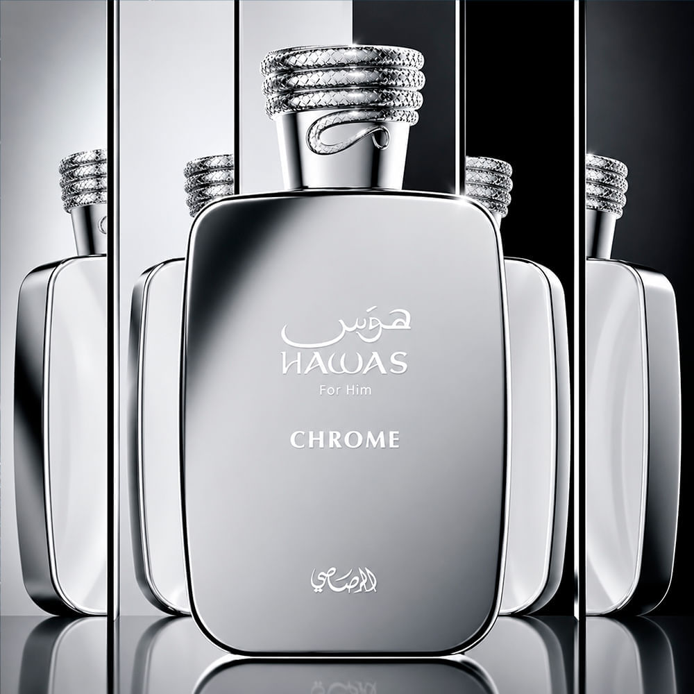 Perfume Árabe Masculino Hawas Chrome For Him Eau de Parfum Rasasi 100ml