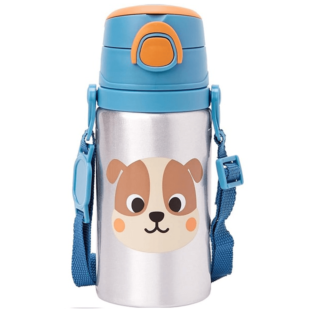 Garrafa de Aluminio Infantil Zoo Com Canudo Cachorro Buba
