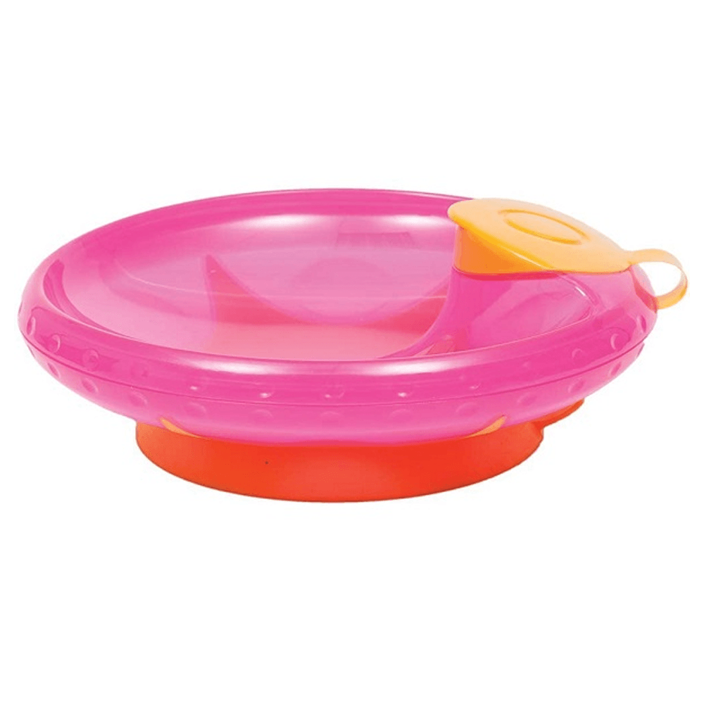 Prato Pratinho Infantil Papinha Bebe Térmico Ventosa Buba Rosa