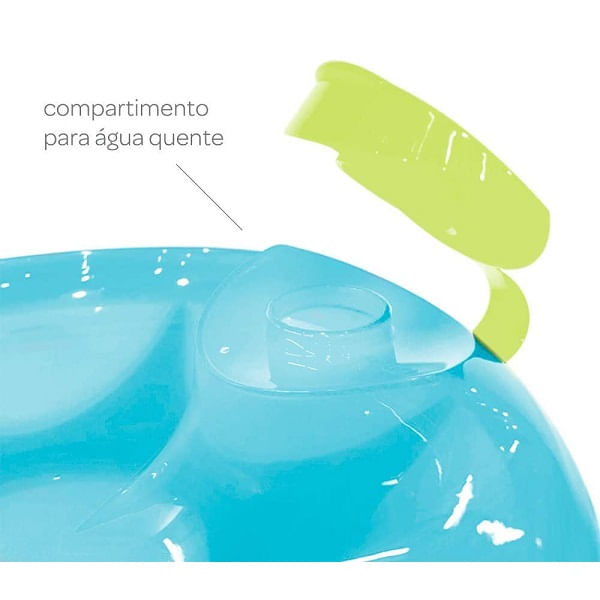 Prato Pratinho Infantil Papinha Bebe Térmico Ventosa Buba Azul
