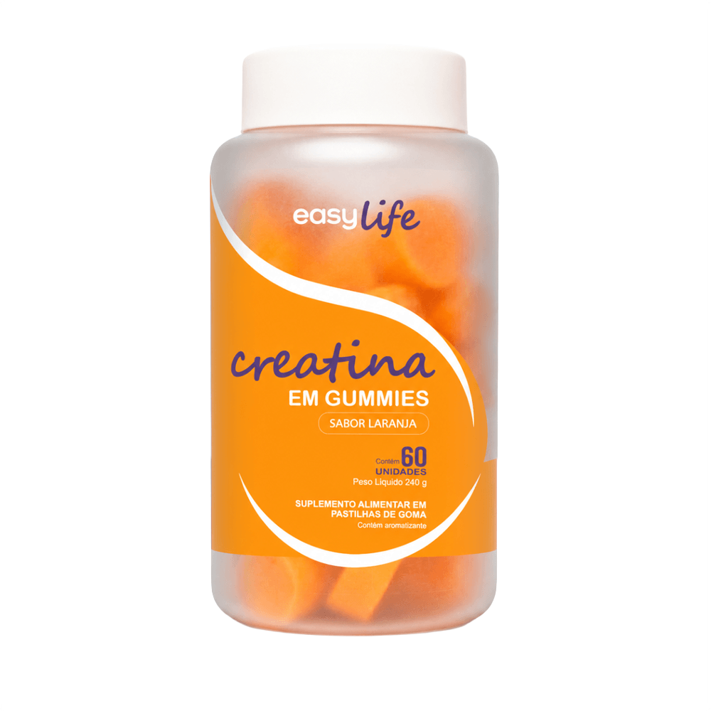 Creatina Monohidratada Em Gummies Easy Life Sabor Laranja 60 Gomas