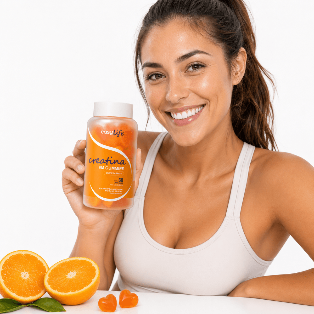 Creatina Monohidratada em Gummies Easy Life Sabor Laranja 60 Gomas