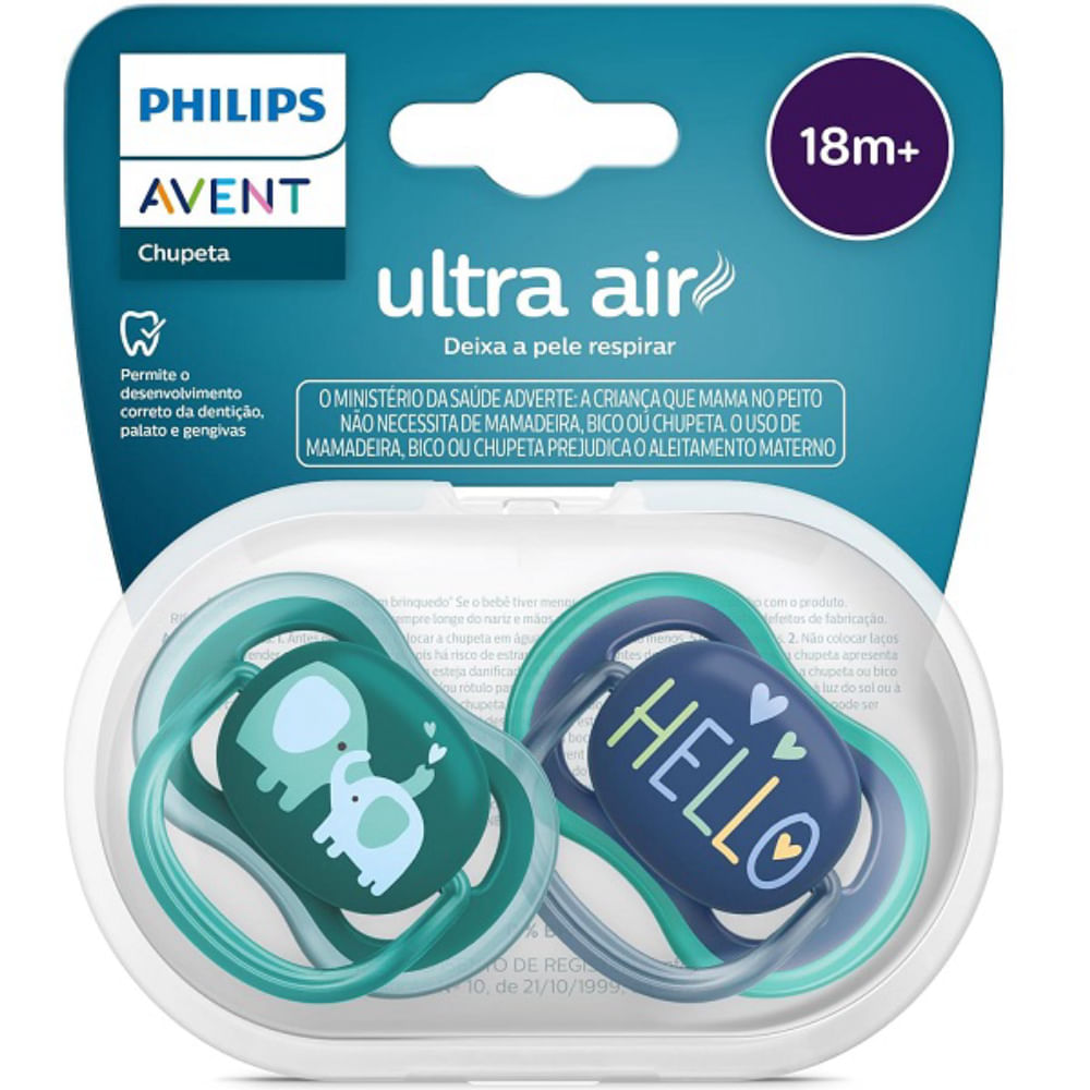 Chupeta Ultra Air Dupla Decorada 18m+ Philips Avent Scf349/18