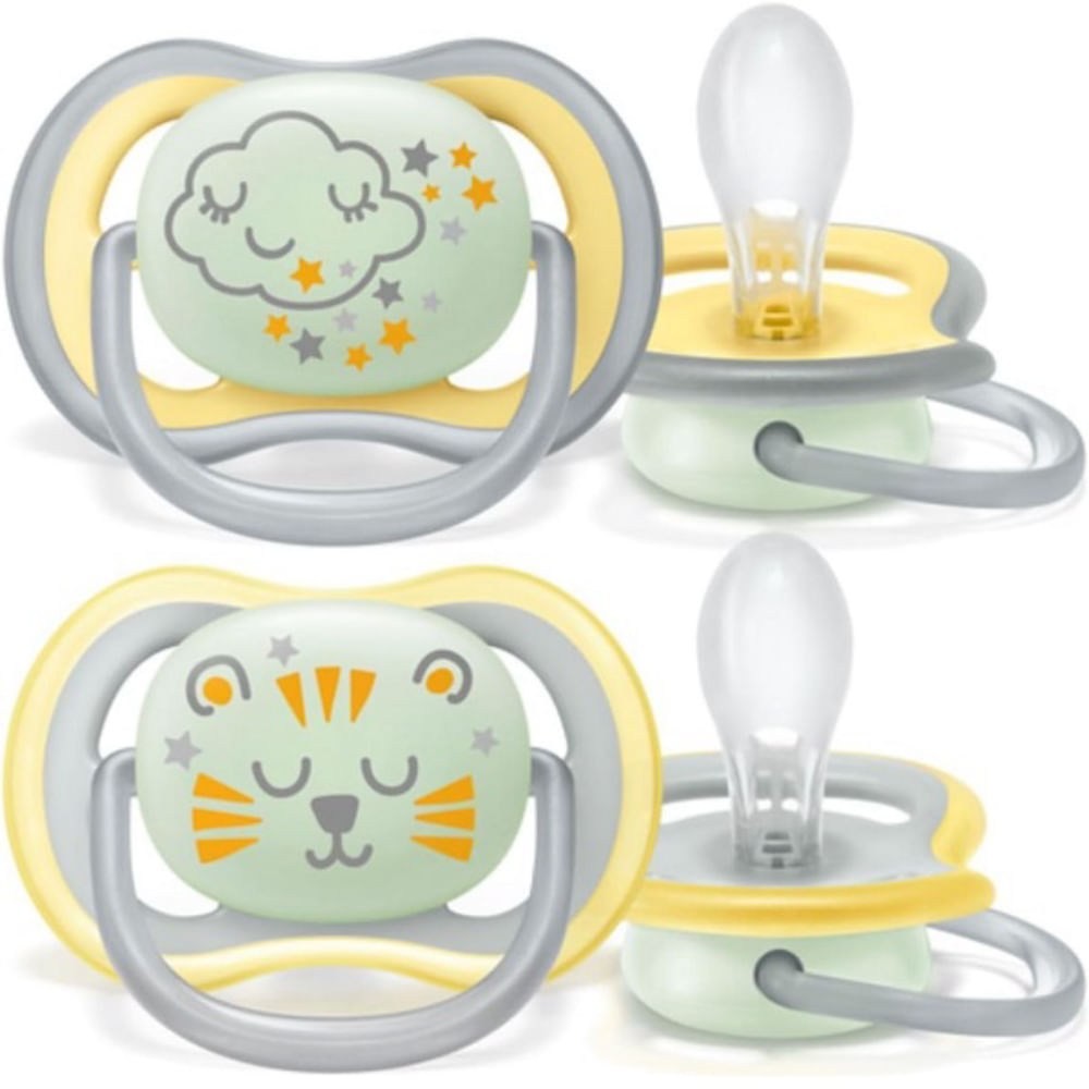 Chupeta ULTRA AIR Noturno Dupla Decorada 18+M Philips AVENT SCF376/01