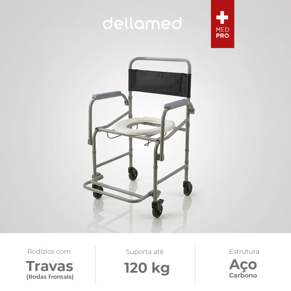 Cadeira de Banho Higiênica Dobrável e Desmontável D40 Dellamed