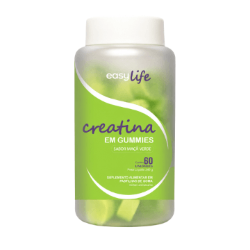 Creatina Monohidratada Gummies Easy Life Sabor Maçã Verde 60 Gomas