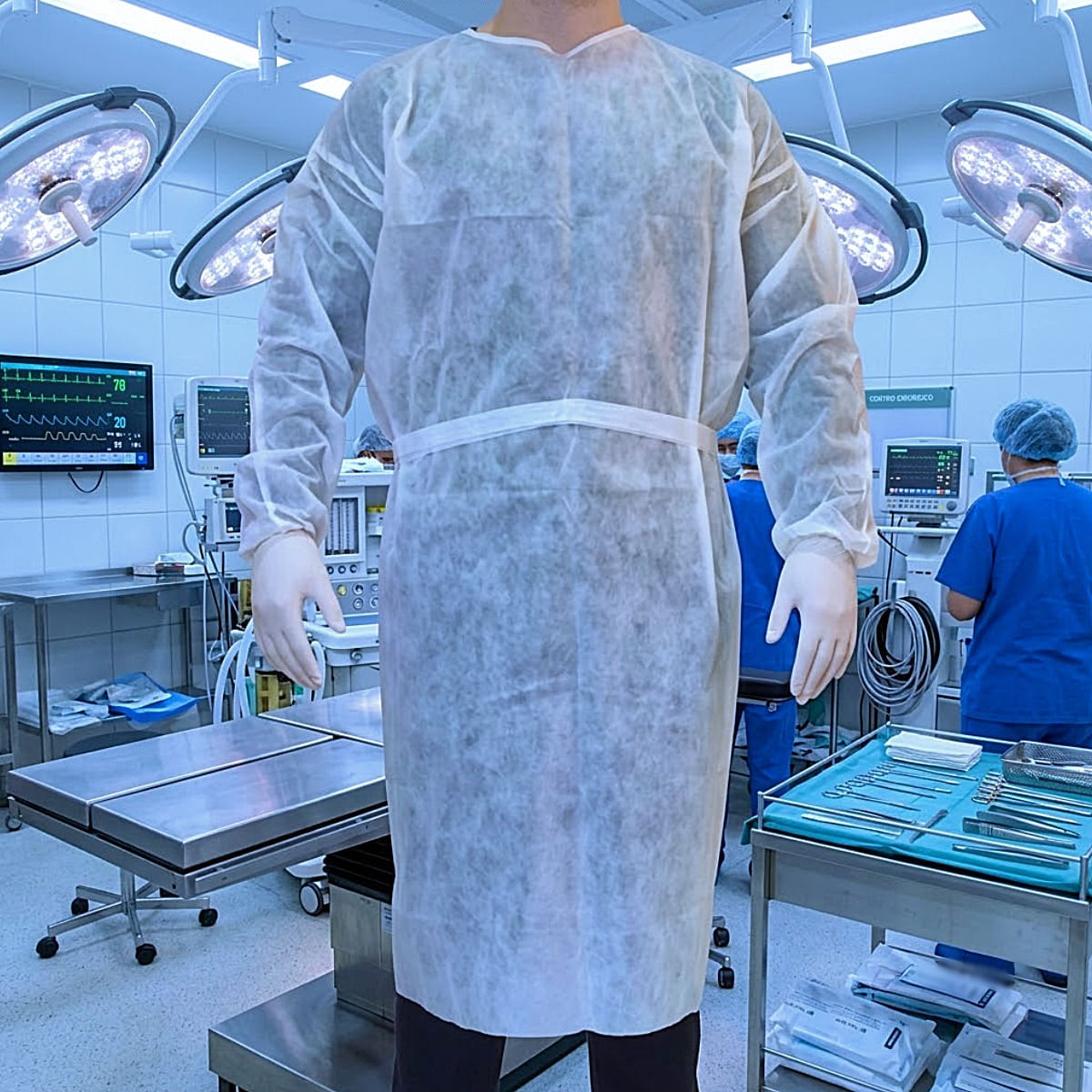 Avental Manga Longa Descartável Supreme 30g 10 Unidades