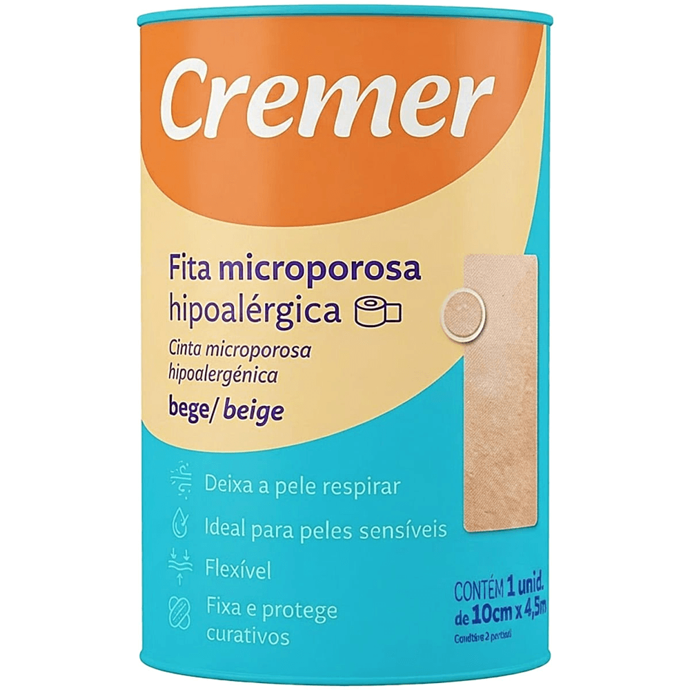 Fita Microporosa Cremer Bege 10cmx4.5m Unidade