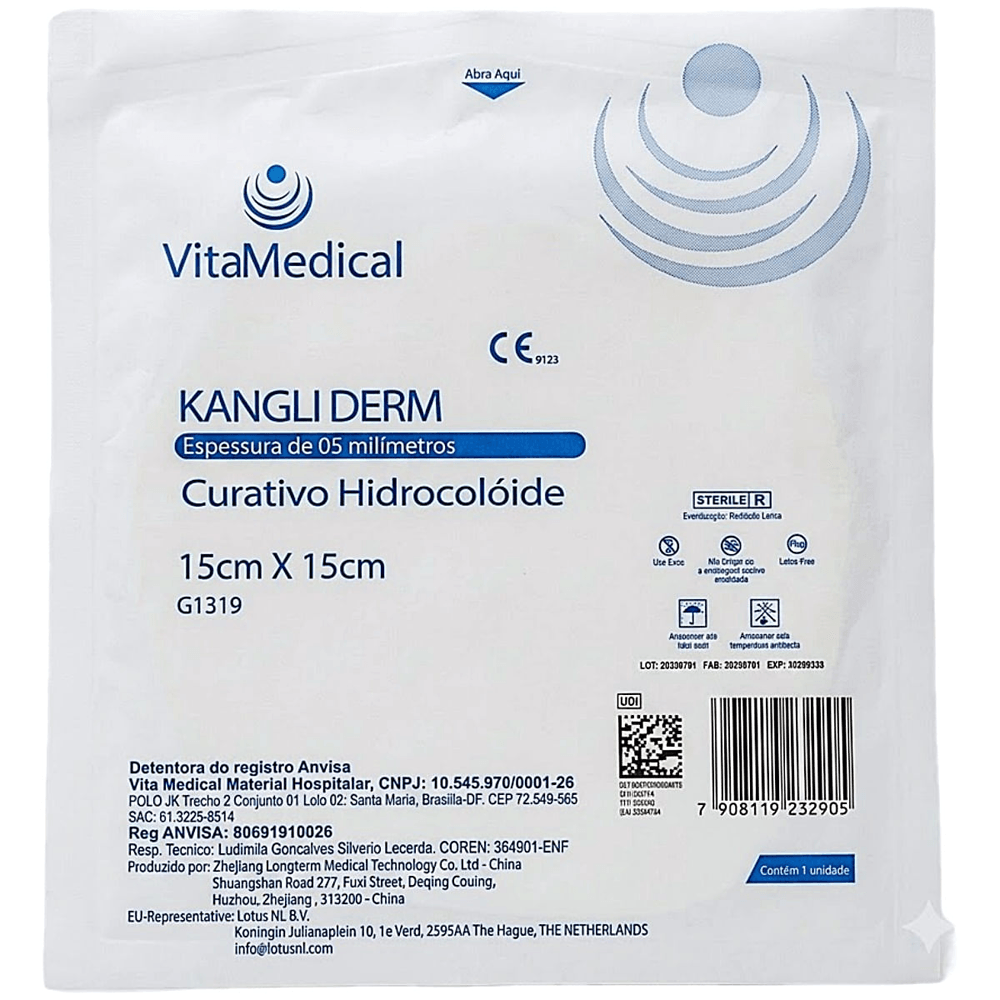 Curativo Hidrocolóide Kangli Derm 15cmx15cm Unidade