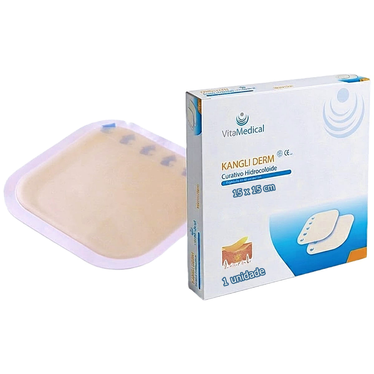 Curativo Hidrocolóide Kangli Derm 15cmx15cm Unidade