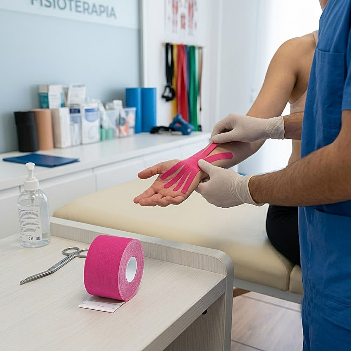 Bandagem Elástica Adesiva Kinesio Supermedy 5cmx5m Rosa