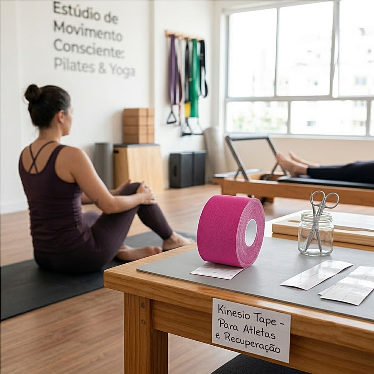 Bandagem Elástica Adesiva Kinesio Supermedy 5cmx5m Rosa