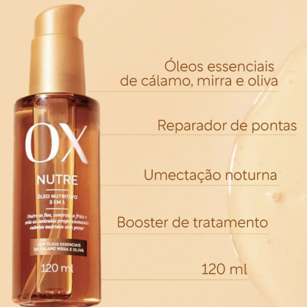 Kit OX Hialurônico Shampoo 200ml + Condicionador 170ml + Máscara de Tratamento 300g + Óleo Capilar 3 em 1 120ml