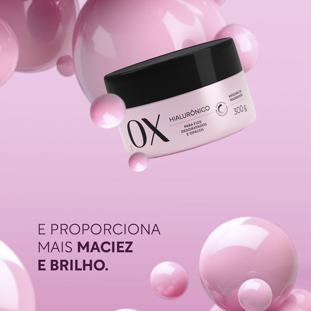 Kit OX Hialurônico Shampoo 200ml + Condicionador 170ml + Máscara de Tratamento 300g + Óleo Capilar 3 em 1 120ml