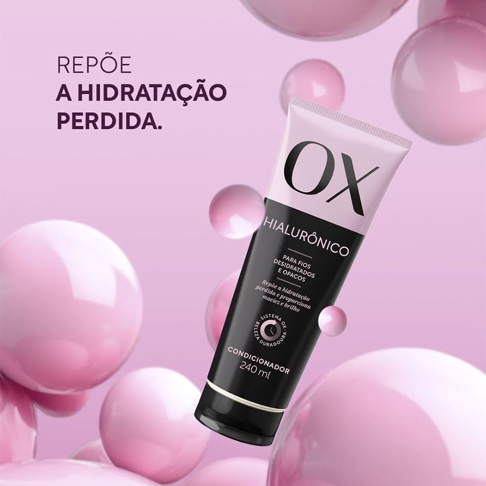 Kit OX Hialurônico Shampoo 200ml + Condicionador 170ml + Máscara de Tratamento 300g + Óleo Capilar 3 em 1 120ml