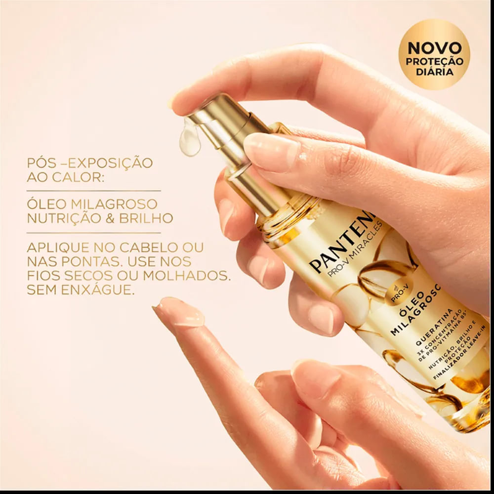 Kit Equilíbrio Pantene Shampoo 300ml + Condicionador 150ml + Óleo Milagroso Queratina 95ml