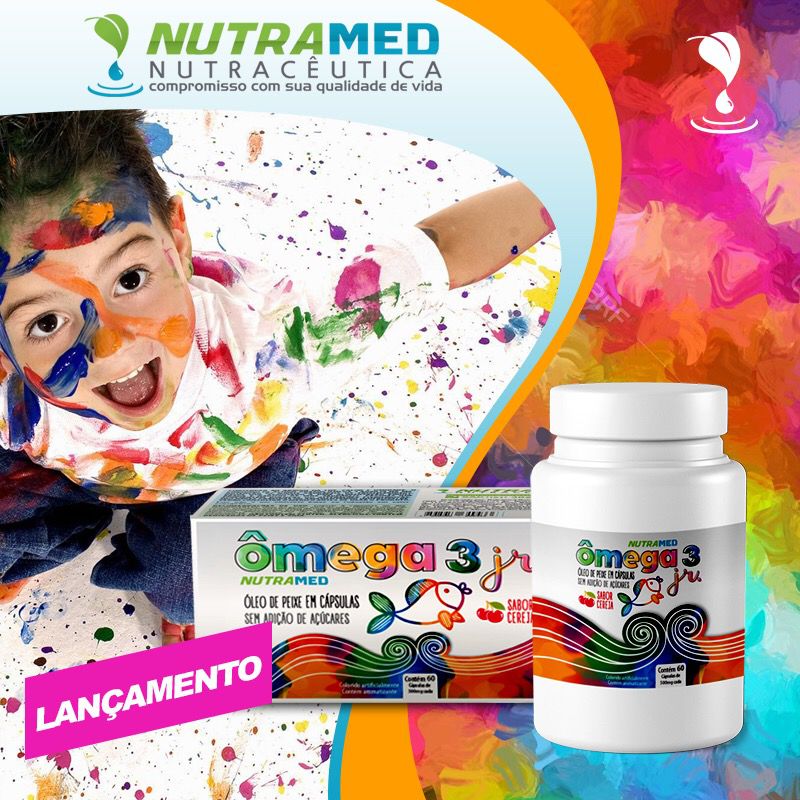 Ômega 3 Junior Sabor Cereja Nutramed 60 Cápsulas Mastigáveis