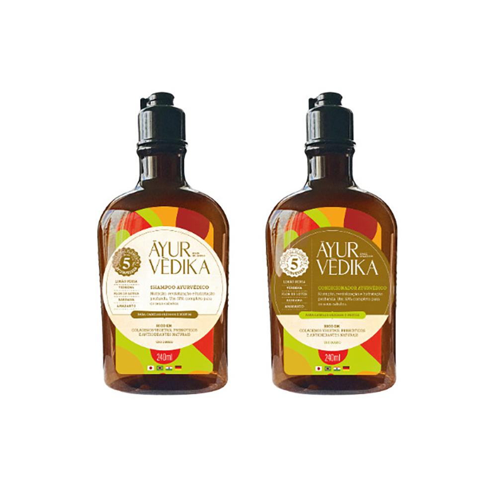 Kit Ayurvédika Para Cabelos Oleosos Shampoo 240ml + Condicionador 240ml
