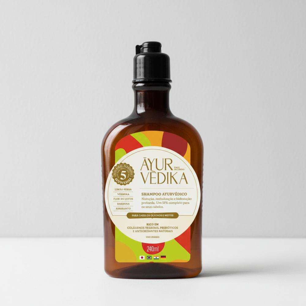 Shampoo Ayurvédika Cabelos Mistos e Oleosos Nutri e Hidrata 240ml