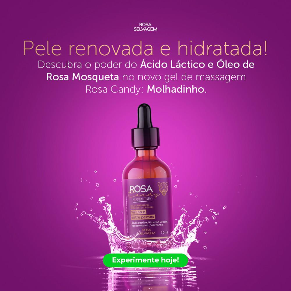 Gel de Massagem Rosa Candy Molhadinho Rosa Selvagem 30ml