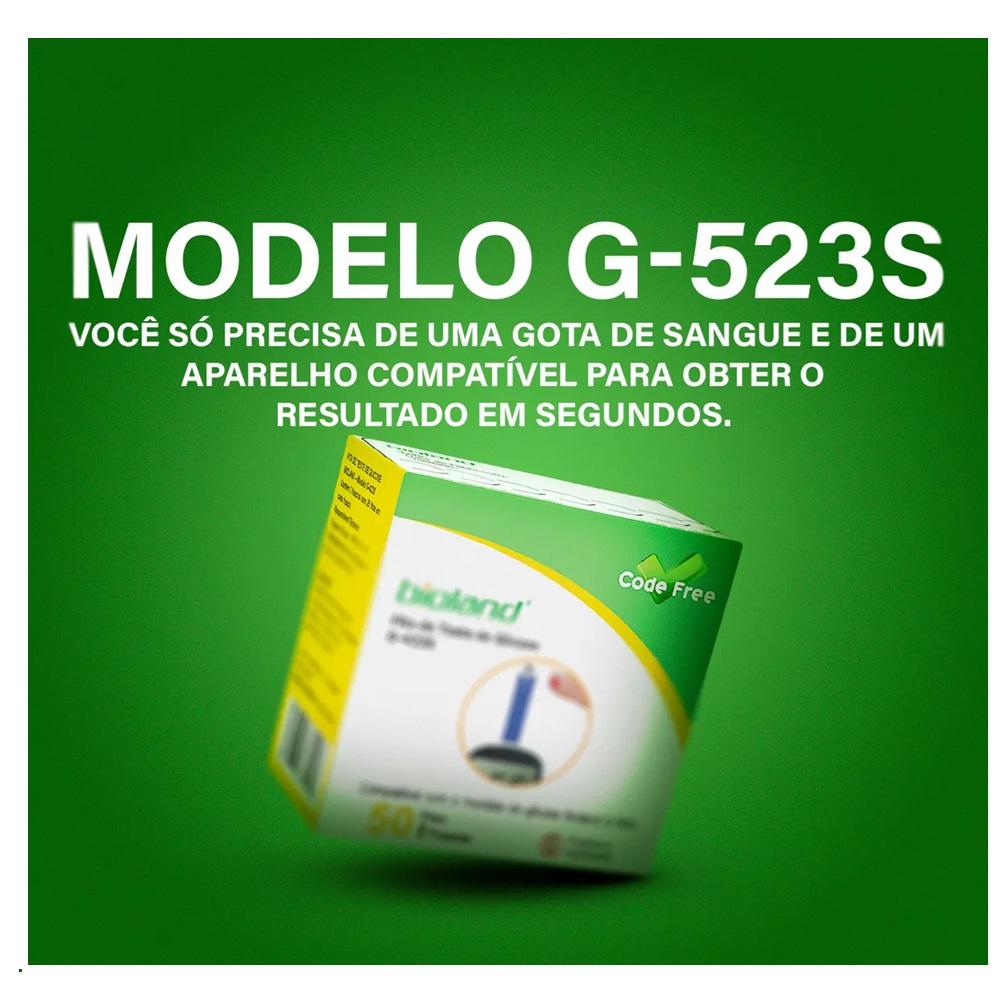 Tiras Fitas Medidor Glicemia Bioland G423s 50 Unidades