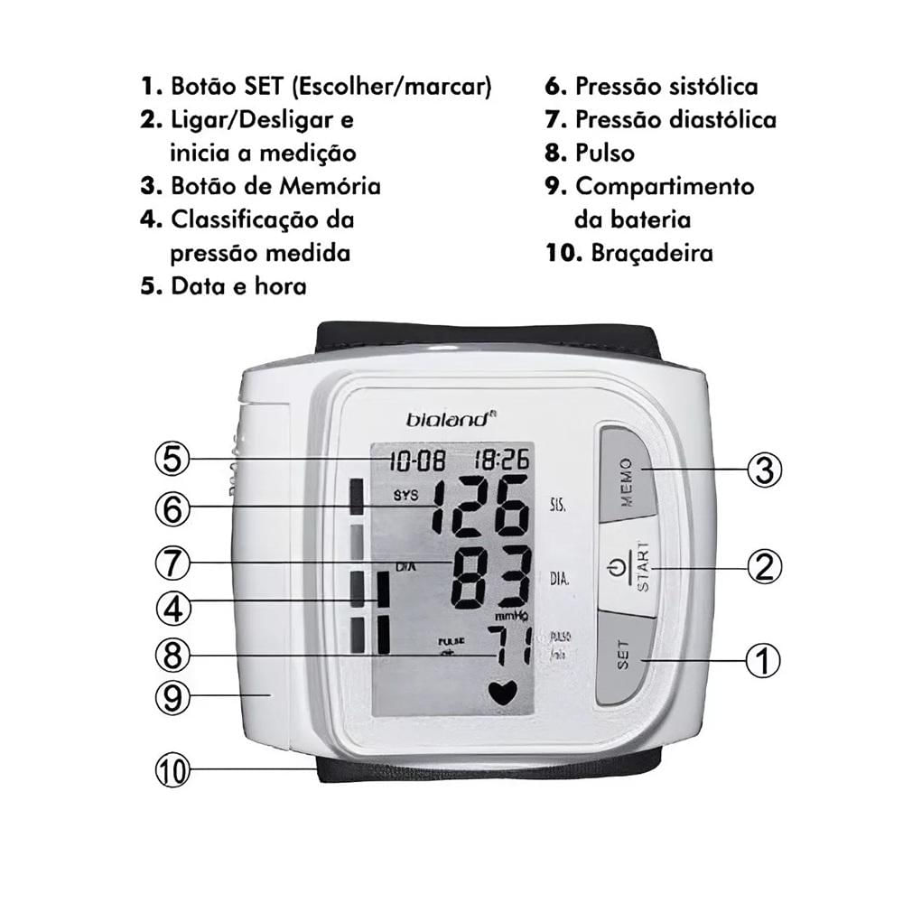 Medidor De Pressão Digital Bioland Pulso Modelo 3005