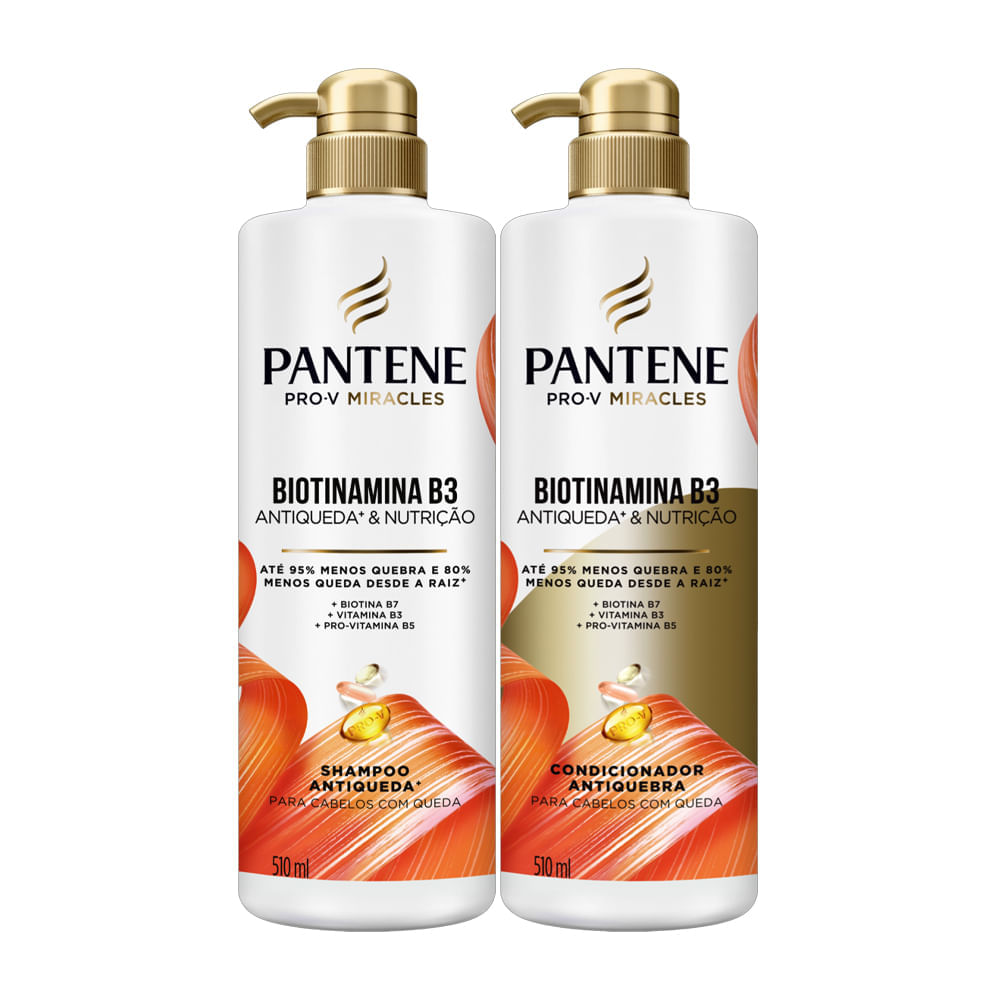 Kit Pro-V Miracles Biotinamina B3 Pantene Shampoo 510ml + Condicionador 510ml