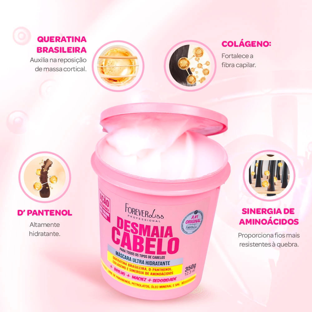 Kit Desmaia Cabelo Forever Liss Shampoo 500ml + Máscara Capilar 350g