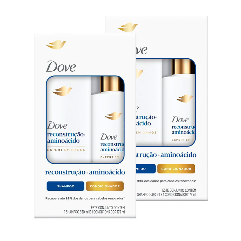 Kit Reconstrução Aminoácido Dove Shampoo 350ml + Condicionador 175ml 2 Unidades
