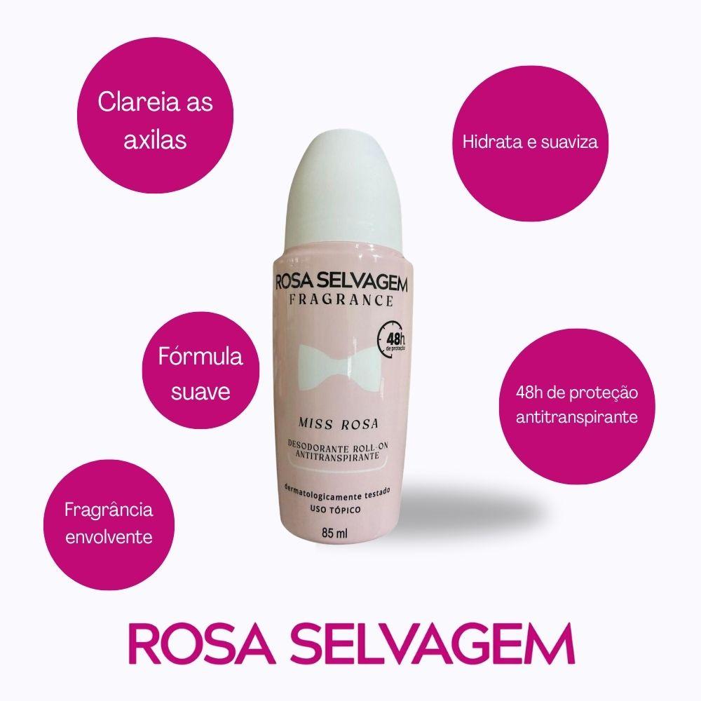 Desodorante Antitranspirante Roll-on Miss Rosa Selvagem 85ml