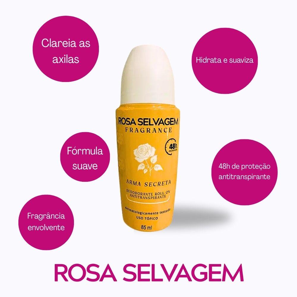 Desodorante Roll-on Arma Secreta Rosa Selvagem 85ml