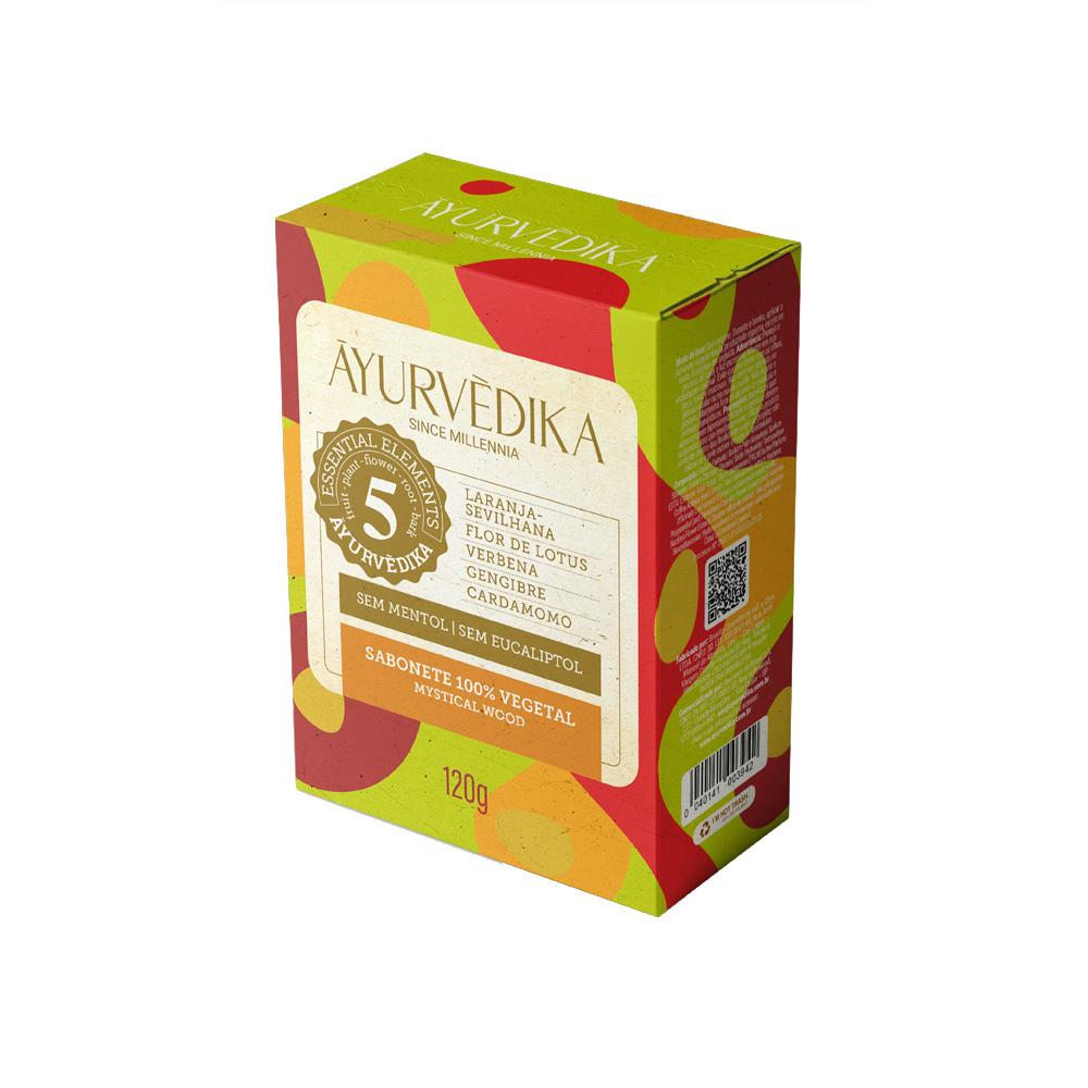 Kit 2 Sabonetes Barra Ayurvédika 100% Vegetais Mystical Wood Ayurvédika 120g