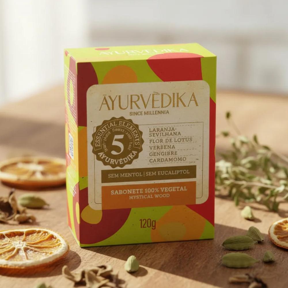 Kit 2 Sabonetes Barra Ayurvédika 100% Vegetais Mystical Wood Ayurvédika 120g