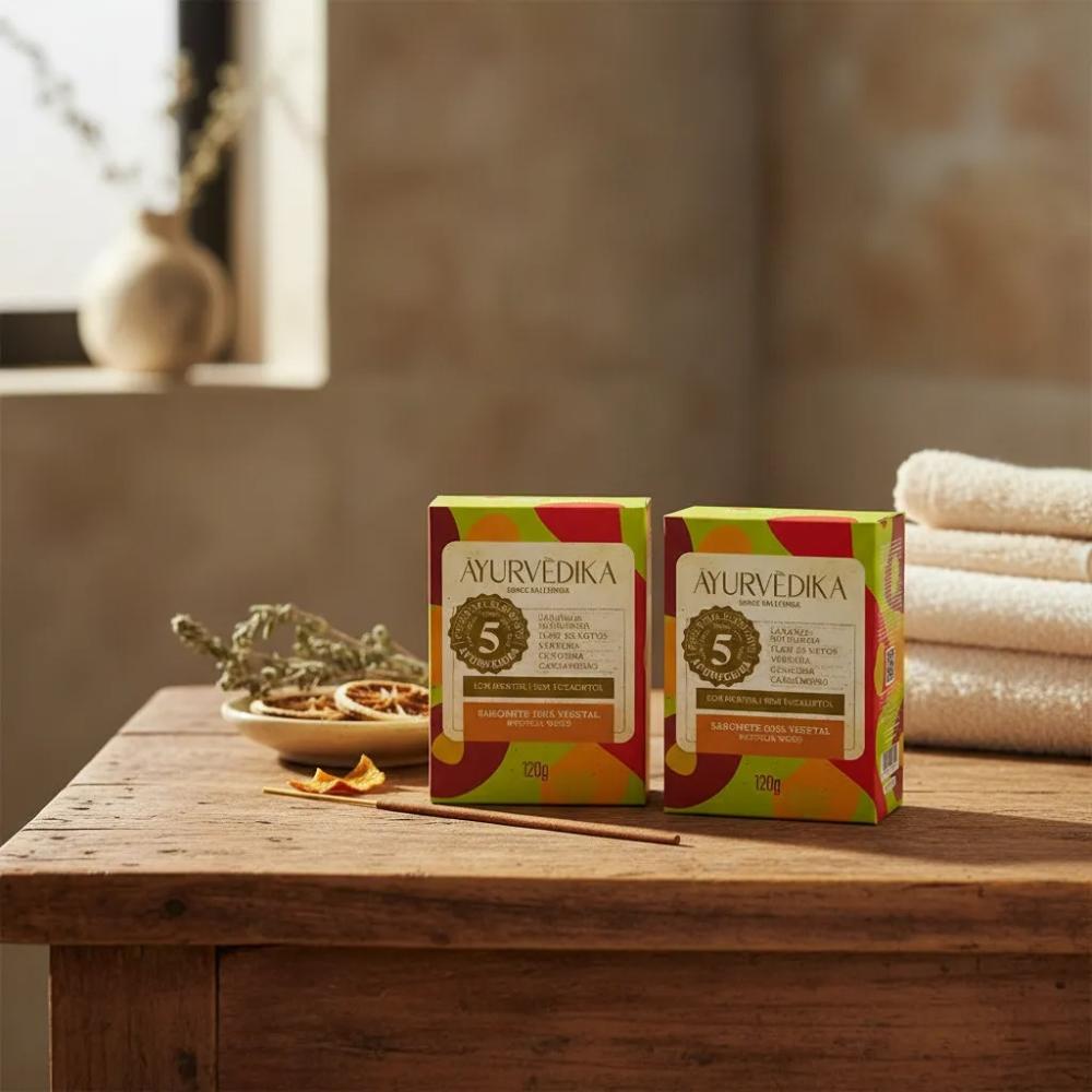 Kit 2 Sabonetes Barra Ayurvédika 100% Vegetais Mystical Wood Ayurvédika 120g
