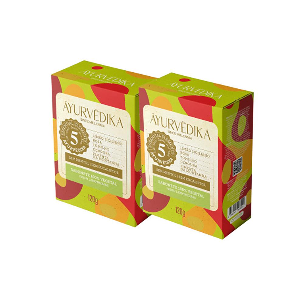 Kit 2 Sabonetes Em Barra 100% Vegetais Fresh Lemongrass 120g