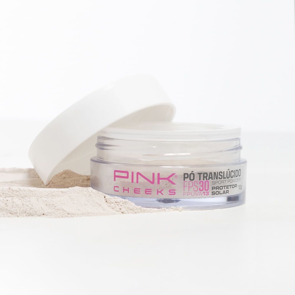 Pó Solto com Protetor Solar Matte Pink Cheeks Sport Powder Fps 30 Fpuva 13 Translúcido 10g
