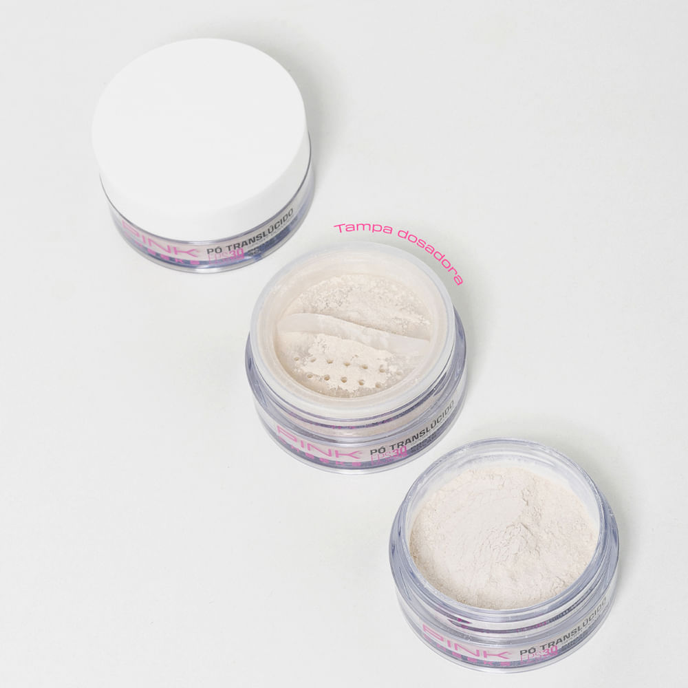 Pó Solto com Protetor Solar Matte Pink Cheeks Sport Powder Fps 30 Fpuva 13 Translúcido 10g
