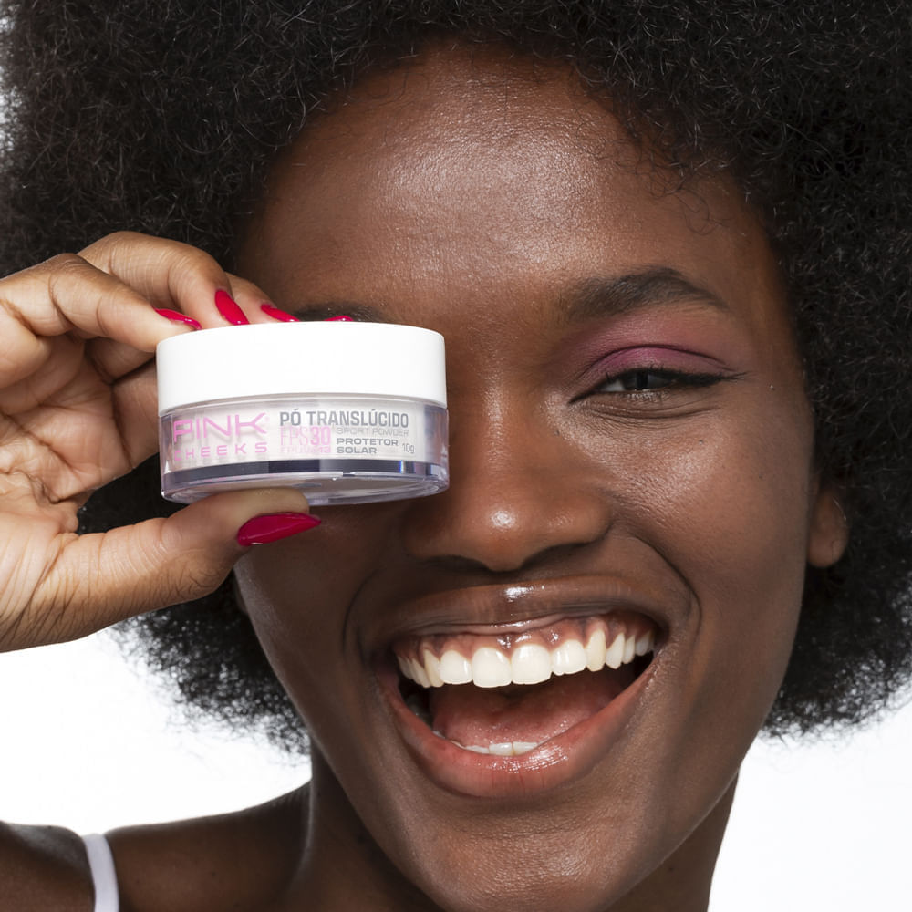 Pó Solto com Protetor Solar Matte Pink Cheeks Sport Powder Fps 30 Fpuva 13 Translúcido 10g