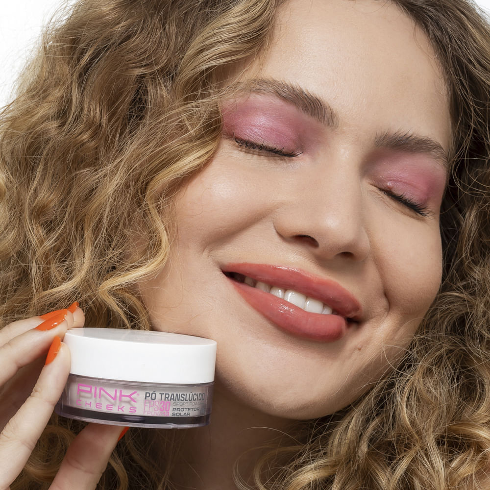 Pó Solto com Protetor Solar Matte Pink Cheeks Sport Powder Fps 30 Fpuva 13 Translúcido 10g