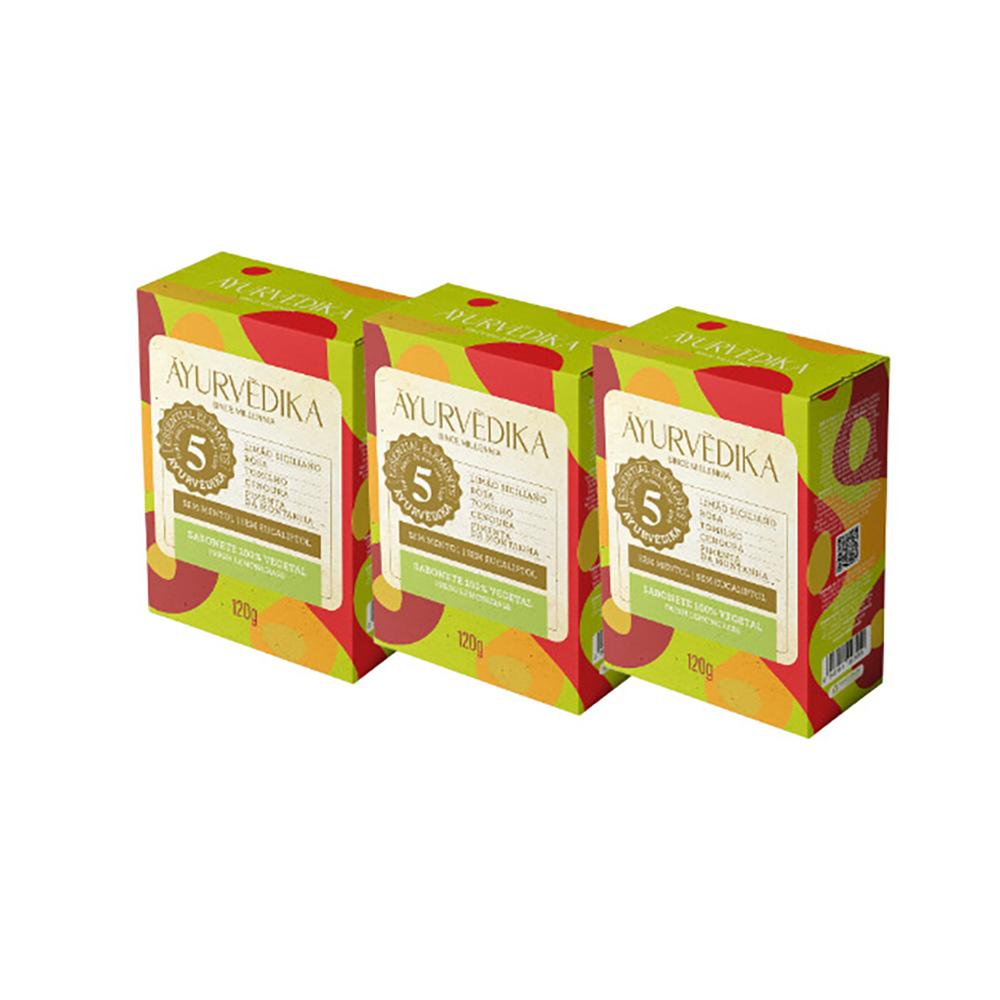 Kit 3 Sabonetes Em Barra 100% Vegetais Fresh Lemongrass 120g