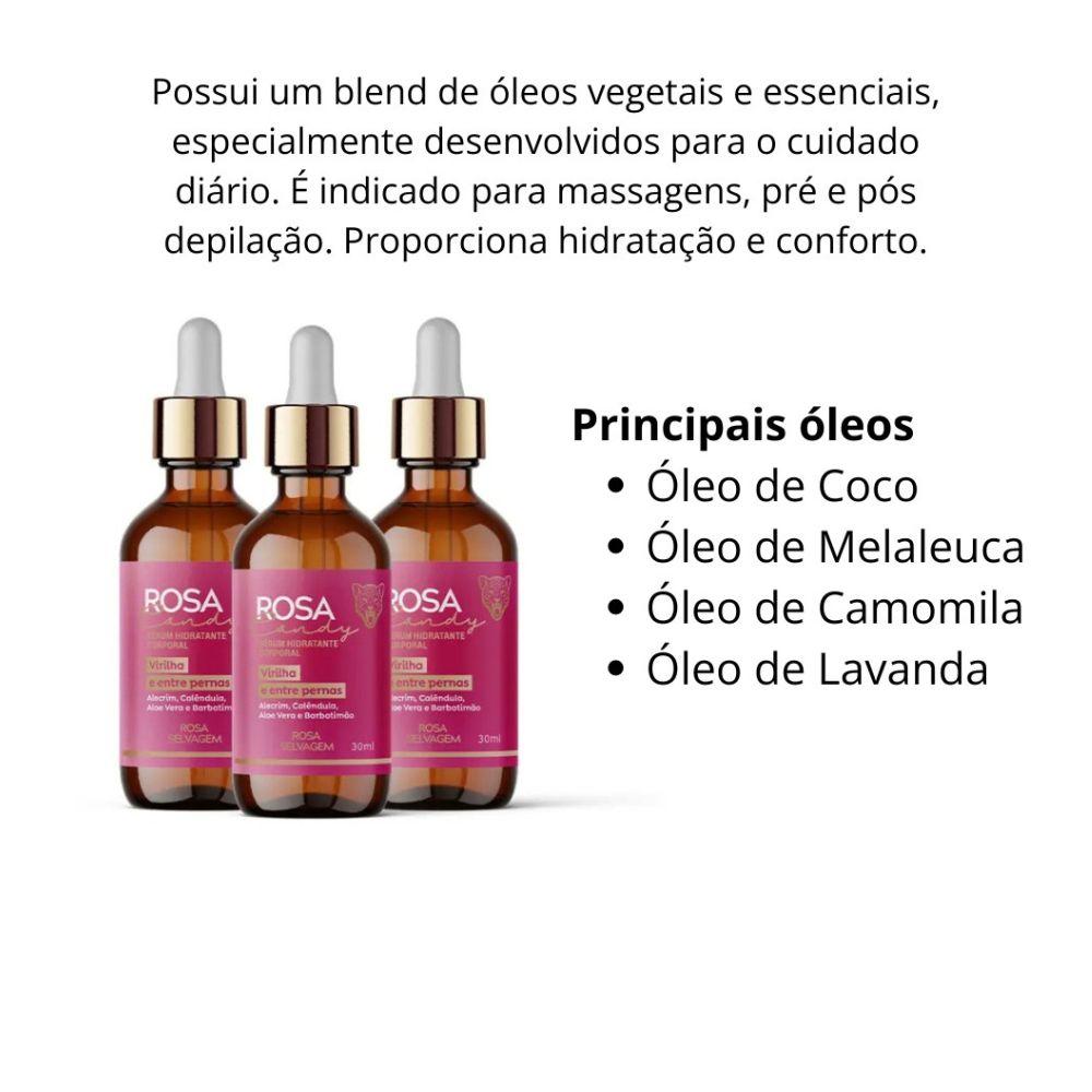 Kit 3 Sérum Hidratante Corporal Rosa Candy Rosa Selvagem 30ml