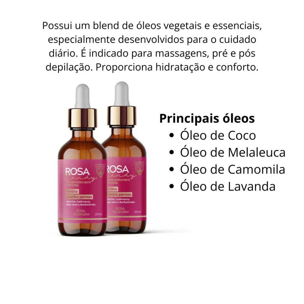 Kit 2 Sérum Hidratante Corporal Rosa Candy Rosa Selvagem 30ml